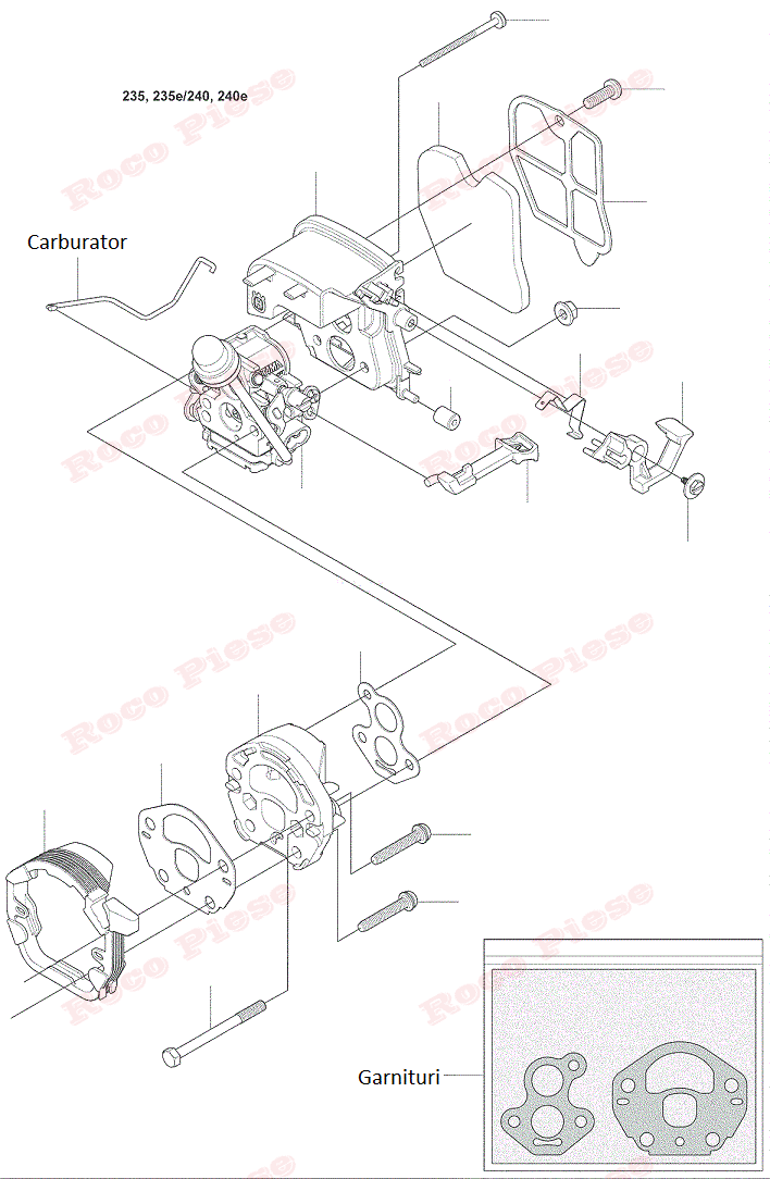schema reparatie carburator husqvarna 235